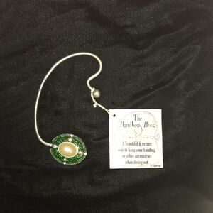 GANZ Green and Silver Handbag Hook